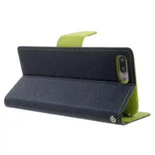 MERCURY GOOSPERY Leather Wallet Case for iPhone 8 Plus/7 Plus Dark Blue/Green