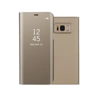Plated Mirror Surface View Cover til Samsung Galaxy S8+ Guld