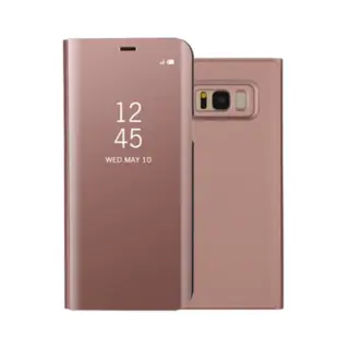 Plated Mirror Surface View Cover til Samsung Galaxy S8+ Rose Gold