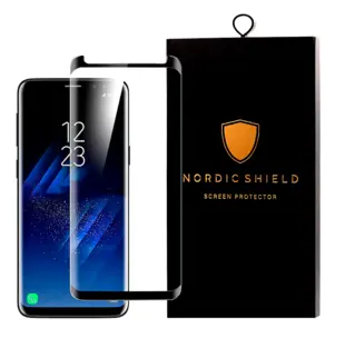 Nordic Shield Samsung Galaxy S8+ Skærmbeskyttelse 3D Curved Sort (Blister)