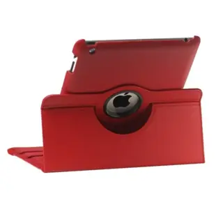 360 Degree Rotating Leather Case for iPad 2/3/4 - Red