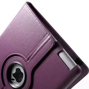 360 Degree Rotating Leather Case for iPad 2/3/4 - Purple