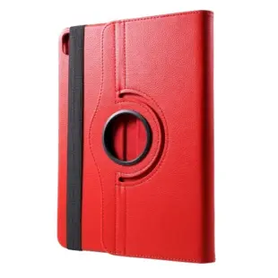 iPad Pro 11-inch (2018) Litchi Grain Leather Cover with 360 Degree Rotary Stand - Red