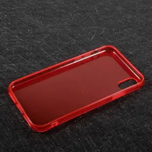 TPU Soft Back Cover for iPhone X Transparent Red