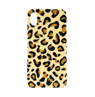 Leopard Hair Hard Case for iPhone XR Dark