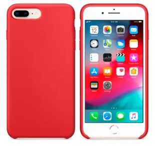 Hard Silicone Case til iPhone 7 Plus/8 Plus Rød