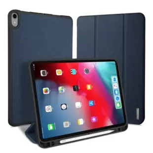 DUX DUCIS Domo Series Tri-fold Case for iPad Pro 12.9 2018 with Pen Slot Blue