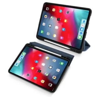 DUX DUCIS Domo Series Tri-fold Cover til iPad Pro 12.9 2018 med pen holder Blå