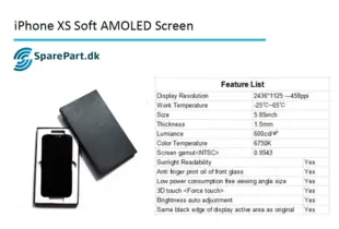 Skærm til iPhone XS Soft OLED