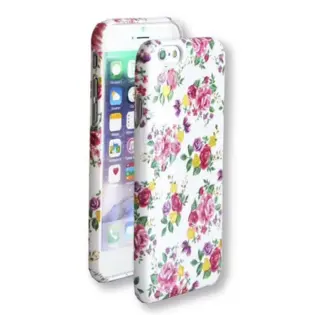 Flower Hard Case with Roses for iPhone XR White