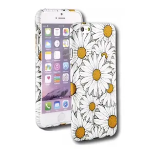 Flower Hard Case with Daisies for iPhone 6 Plus/6S Plus White/Yellow