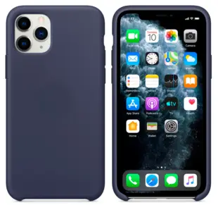 Hard Silicone Case til iPhone 11 Pro Max Mørkeblå