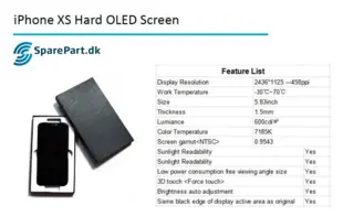 iPhone XS skærm - Hard OLED