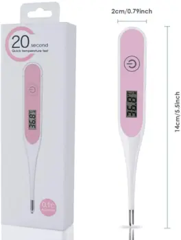 Digitalt termometer, temperaturmåler til voksne, børn og babyer i lyserød