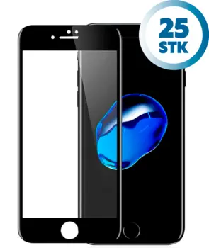 Nordic Shield iPhone SE (2022/2020) / 8 / 7 / 6S / 6 Skærmbeskyttelse 3D Curved Sort (Bulk) (25 stk)