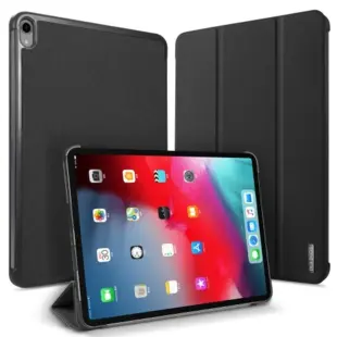 DUX DUCIS Domo Series Cloth Texture Tri-fold Stand PU Leather Smart Case for iPad Pro 11-inch (2020) - Black