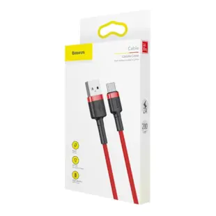 Baseus Cafule Data USB - USB Type C Kabel 2m Rød