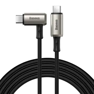 Baseus Elbow USB Typ C - USB Typ C (100W) Kabel 1,5m Sort /Sølv