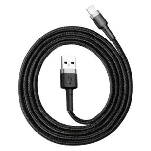 Baseus Cafule Nylon USB - Lightning Kabel 1m Sort