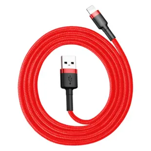 Baseus Cafule Nylon USB - Lightning Kabel 1m Rød