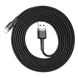 Baseus Cafule Nylon USB - Lightning Kabel 2m Sort/Grå