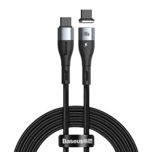 Baseus Zinc USB Type C - USB Typ C (100W) Magnetic Kabel 1,5m Sort /Sølv