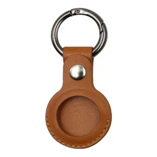 PU Leather Keychain Case for Apple AirTag Brown
