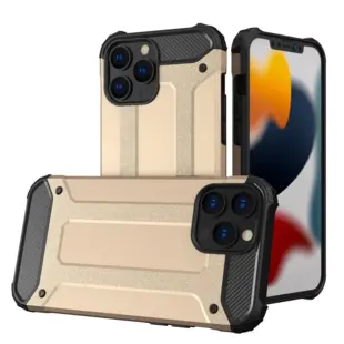 Hybrid Armor Tough Rugged Case for iPhone 13 Pro Gold