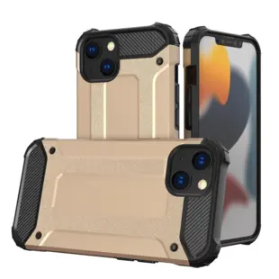 Hybrid Armor Tough Rugged Cover til iPhone 13 guld