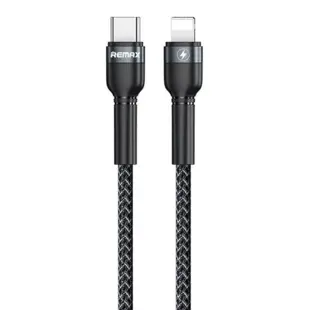 Remax Jany Series  Nylon USB-C - Lightning Cable PD 2.0 20W 1m Black
