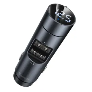 Baseus Energy Column Bluetooth FM Transmitter MP3 Billader 2x USB QC3.0 3,1A Grå