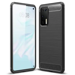 Carbon Case Flexible Cover TPU Case for Huawei P40 Black