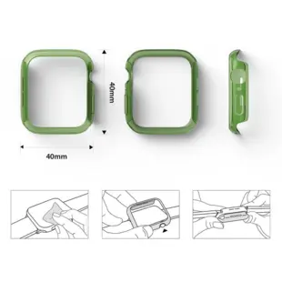 Ringke Slim Case 2 stk til Apple Watch 4/5/6/SE 40mm Transparent + Grøn (Blister)
