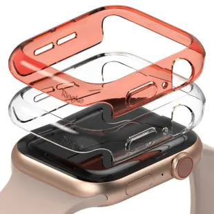 Ringke Slim Case 2 stk til Apple Watch 4/5/6/SE 40mm Transparent + Koral (Blister)