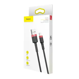 Baseus Cafule Nylon USB - Lightning Kabel 2m Sort/Rød