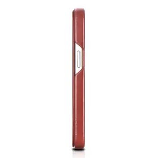 iCarer Curved Edge ægte læder flip cover til iPhone 13 Pro Rød