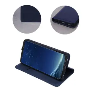 Smart Pro Genuine Leather Flip Case for iPhone 13 Pro Navy Blue