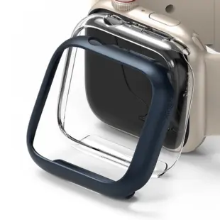 Ringke Slim Case 2 stk til Apple Watch 7 41mm Transparent + Metallic Blå (Blister)