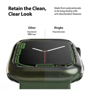 Ringke Slim Case 2 stk til Apple Watch 7 45mm Transparent + Grøn (Blister)