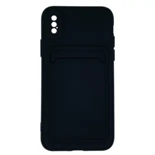 Silicone Case with card holder for iPhone X/XS Black
