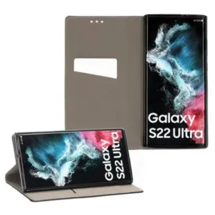 Bookcase Basic Magnetic Flip Cover til Samsung Galaxy S22 Ultra Sort