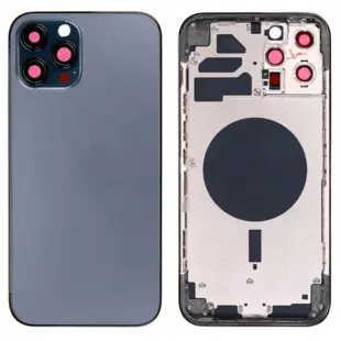 iPhone 12 Pro Max bagcover uden logo - blå