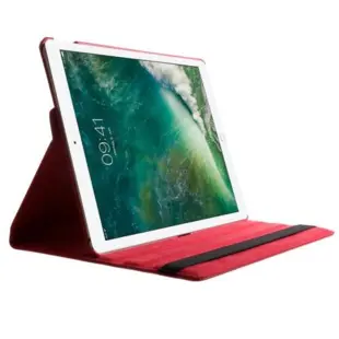iPad Air/Pro 10.5" og iPad 10.2" Litchi Grain Cover with 360 Degree Rotary Stand - Rød