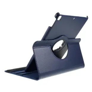 iPad Air/Pro 10.5 and iPad 10.2 Litchi Grain Leather Cover with 360 Degree Rotary Stand - Dark Blue