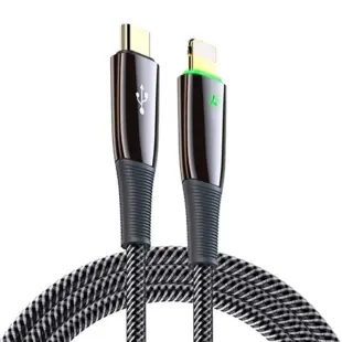 Dux Ducis USB K-IV LED Kabel USB Type C til iPhone Lightning 18W 120cm Sort