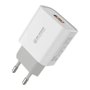 WK Design Quick Charge USB 18 W med 1m. Lightning kabel  Hvid
