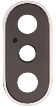 iPhone X bagkamera glas med ramme - sølv