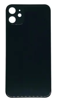 Back Glass for iPhone 12 in Black without Logo (Big Holes)