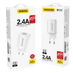 Dudao Charge 2 x USB 5V / 2.4A Hvid (Blister)