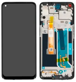 OnePlus Nord N10 5G skærm med ramme  - sort (original)